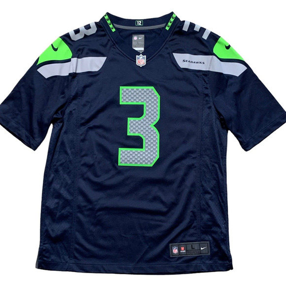 Seattle Seahawks Jersey Russell Wilson #3 Nike Authentic NFL On Field Men Large - Picture 3 of 9